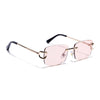 Stud | Smoke Rose Rimless Sunglasses | Golden Frame - MG7528