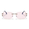 Stud | Smoke Rose Rimless Sunglasses | Golden Frame - MG7528