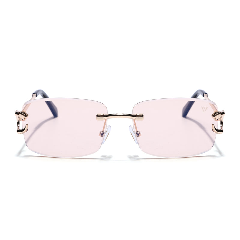 Stud | Smoke Rose Rimless Sunglasses | Golden Frame - MG7528