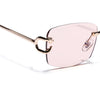 Stud | Smoke Rose Rimless Sunglasses | Golden Frame - MG7528