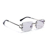 Stud | Smoke Grey Rimless Sunglasses | Silver Frame - MG7529