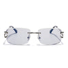 Stud | Smoke Grey Rimless Sunglasses | Silver Frame - MG7529