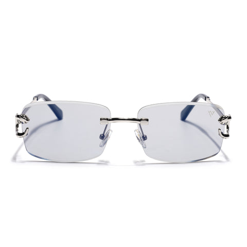 Stud | Smoke Grey Rimless Sunglasses | Silver Frame - MG7529
