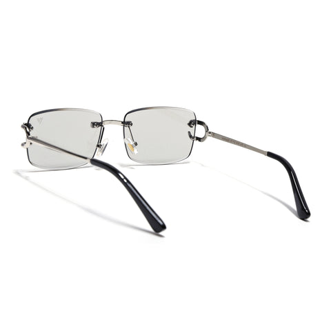 Stud | Smoke Grey Rimless Sunglasses | Silver Frame - MG7529