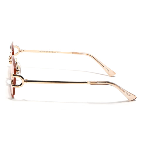 Rimless Sunglasses (Light Brown Lens | Golden Frame - MG9120)