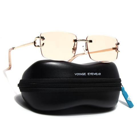 Rimless Sunglasses (Light Brown Lens | Golden Frame - MG9120)