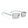 Rimless Sunglasses for Men & Women (Light Black Lens | Silver Frame - MG7380)