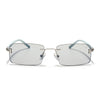 Rimless Sunglasses for Men & Women (Light Black Lens | Silver Frame - MG7380)