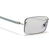 Rimless Sunglasses for Men & Women (Light Black Lens | Silver Frame - MG7380)