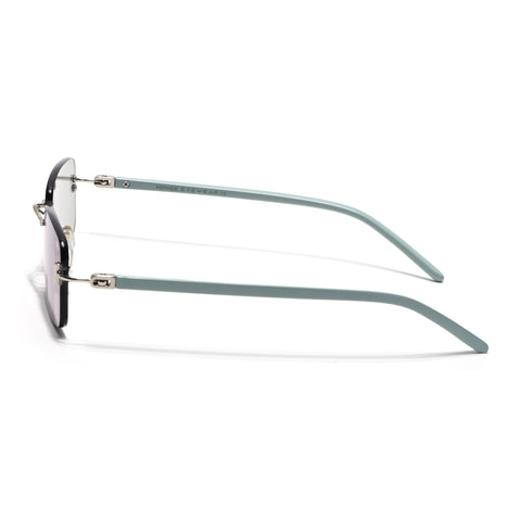 Rimless Sunglasses for Men & Women (Light Black Lens | Silver Frame - MG7380)