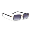 Rimless Sunglasses for Men & Women (Grey & Clear Lens | Golden Frame - MG7381)
