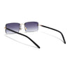 Rimless Sunglasses for Men & Women (Grey & Clear Lens | Golden Frame - MG7381)