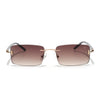 Rimless Sunglasses for Men & Women (Brown & Clear Lens | Golden Frame - MG7382)