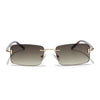 Rimless Sunglasses for Men & Women (Olive & Clear Lens | Golden Frame - MG7383)