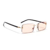 Rimless Sunglasses for Men & Women (Light Pink Lens | Golden Frame - MG7384)