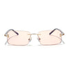 Rimless Sunglasses for Men & Women (Light Pink Lens | Golden Frame - MG7384)