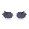Facet | Grey Hexagonal Sunglasses | Silver Frame - MG7509