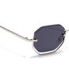 Facet | Grey Hexagonal Sunglasses | Silver Frame - MG7509