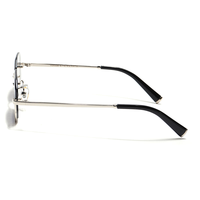 Facet | Grey Hexagonal Sunglasses | Silver Frame - MG7509