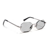 Facet | Light Black Hexagonal Sunglasses  | Silver Frame - MG7510