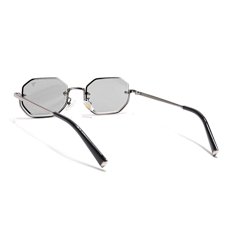 Facet | Light Black Hexagonal Sunglasses  | Silver Frame - MG7510