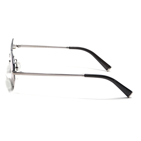 Facet | Light Black Hexagonal Sunglasses  | Silver Frame - MG7510