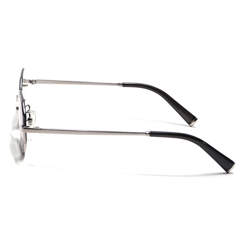 Facet | Light Black Hexagonal Sunglasses  | Silver Frame - MG7510
