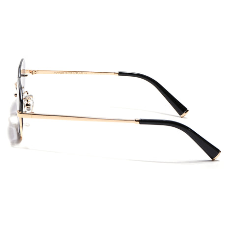 Facet | Grey & Clear Hexagonal Sunglasses | Golden Frame - MG7511
