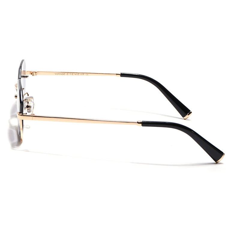 Facet | Grey & Clear Hexagonal Sunglasses | Golden Frame - MG7511