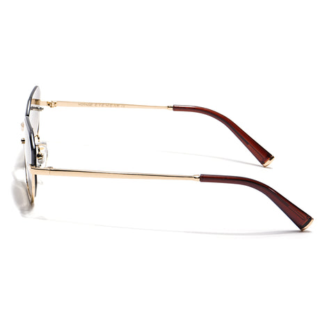Facet | Brown & Clear Hexagonal Sunglasses | Golden Frame - MG7512