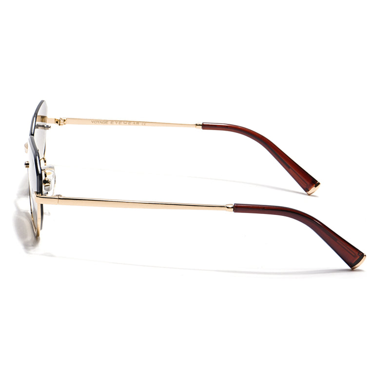 Facet | Brown & Clear Hexagonal Sunglasses | Golden Frame - MG7512