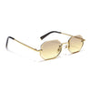 Facet | Light Brown & Clear Hexagonal Sunglasses | Golden Frame - MG7513