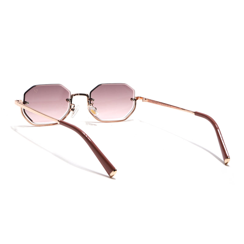 Facet | Pink & Clear Hexagonal Sunglasses | Golden Frame - MG7514