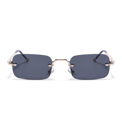 Dax | Black Rimless Sunglasses | Golden Frame - MG8168