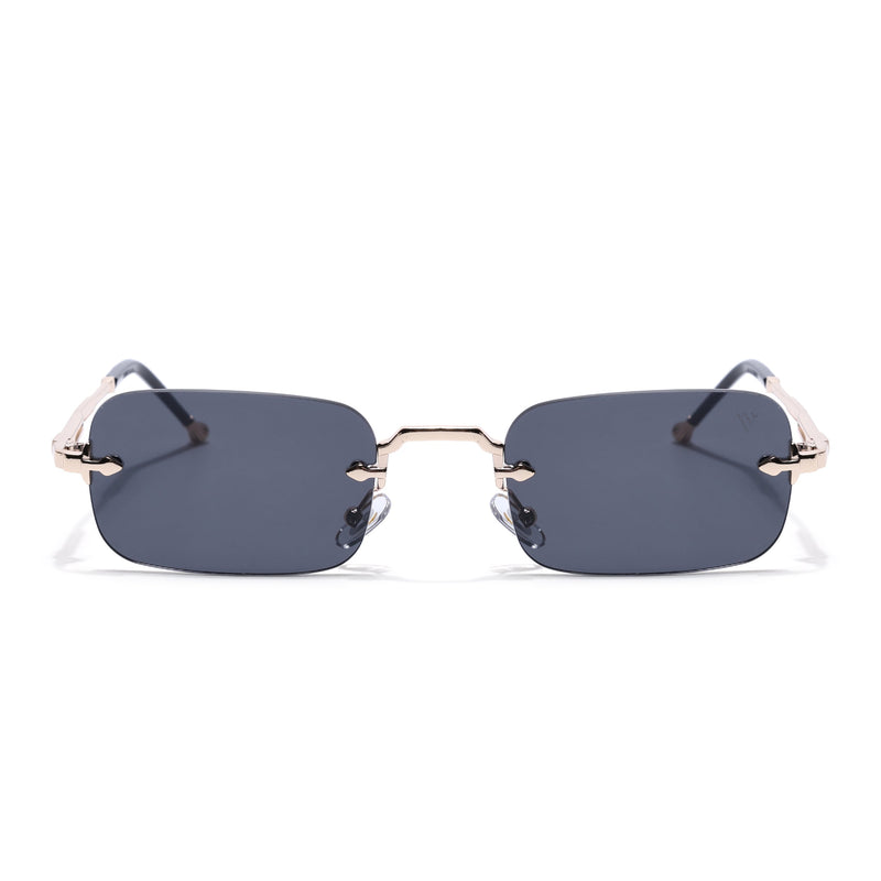 Dax | Black Rimless Sunglasses | Golden Frame - MG8168