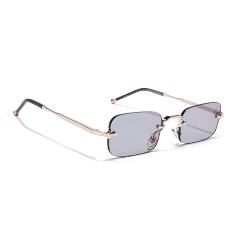 Dax | Smoke Grey Rimless Sunglasses | Golden Frame - MG8170