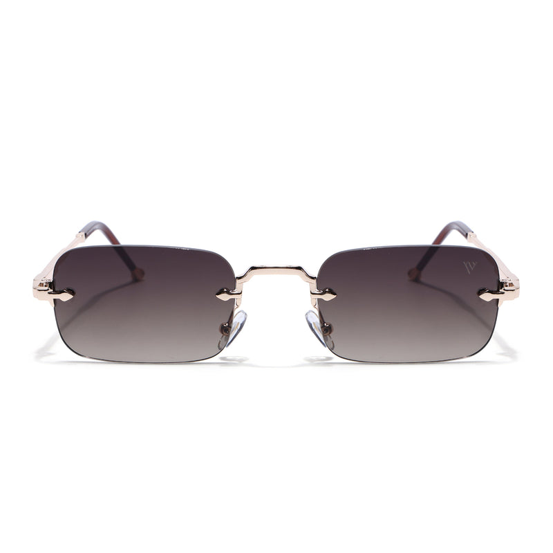 Dax | Brown Rimless Sunglasses | Golden Frame - MG8171