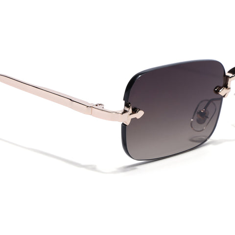 Dax | Brown Rimless Sunglasses | Golden Frame - MG8171
