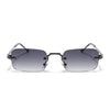 Dax | Shadow Black Rimless Sunglasses | Grey Frame - MG8172