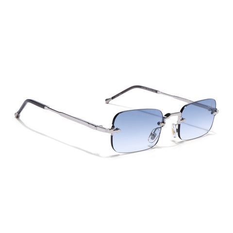 Dax | Sapphire Blue Rimless Sunglasses | Silver Frame - MG8173