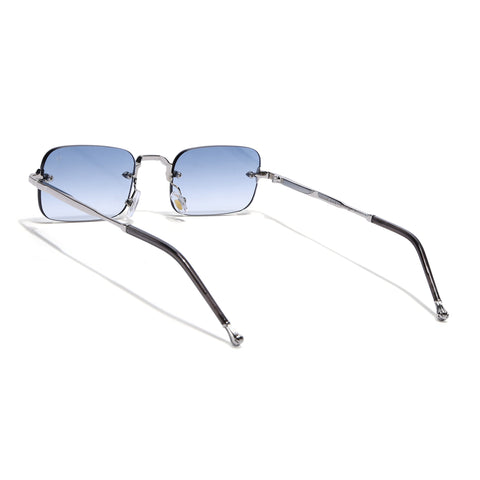 Dax | Sapphire Blue Rimless Sunglasses | Silver Frame - MG8173