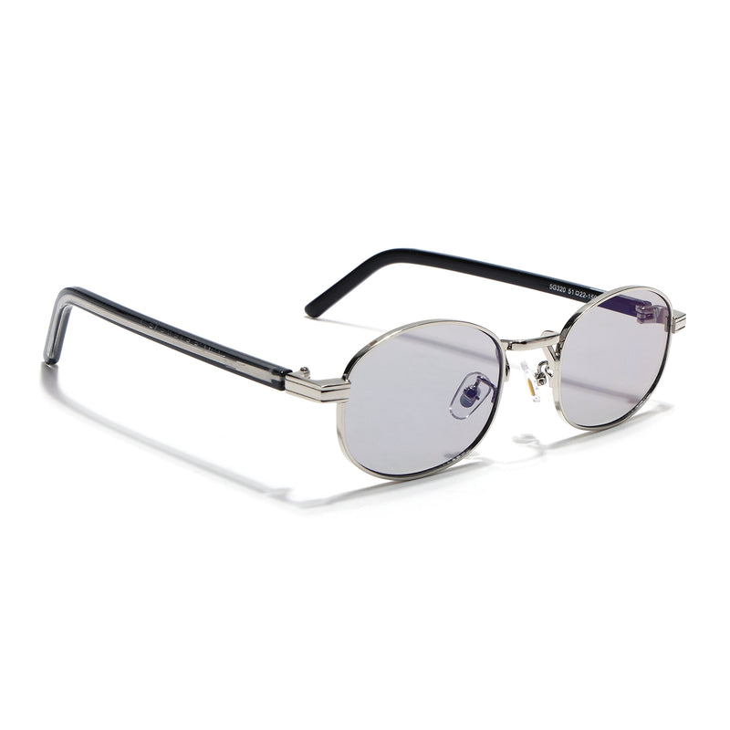 Charli  | Light Black Oval Sunglasses | Silver Frame - MG7653