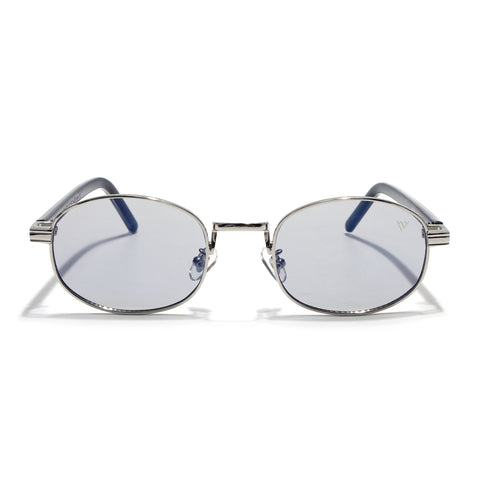 Charli  | Light Black Oval Sunglasses | Silver Frame - MG7653