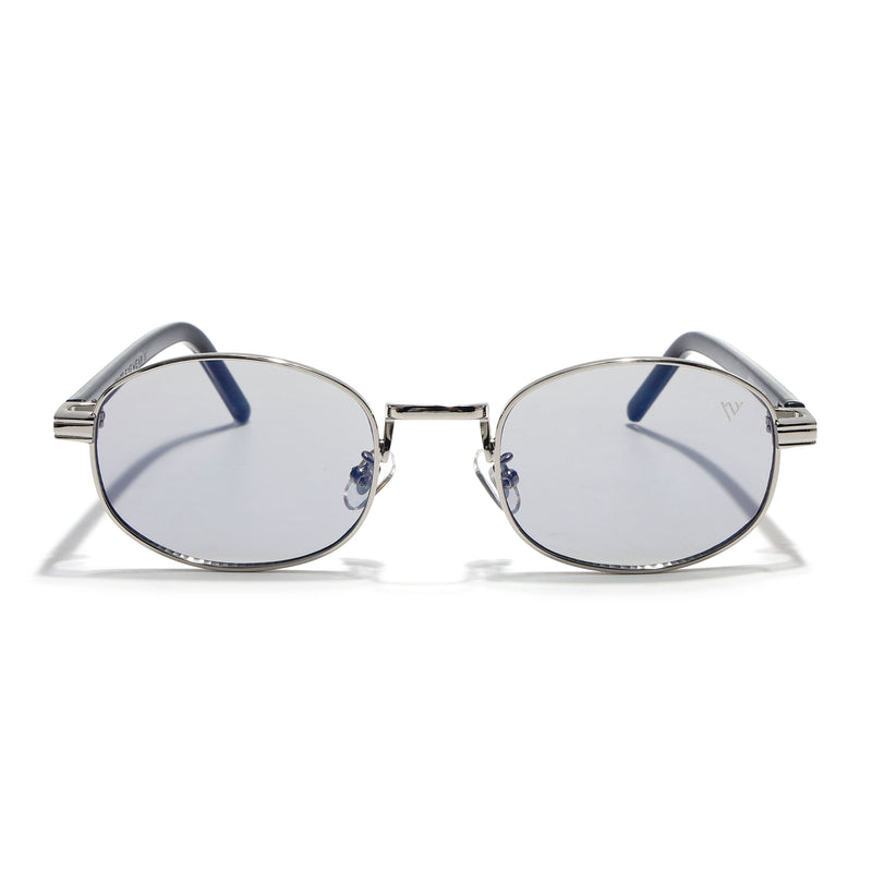 Charli  | Light Black Oval Sunglasses | Silver Frame - MG7653
