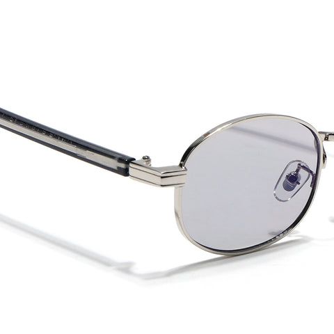 Charli  | Light Black Oval Sunglasses | Silver Frame - MG7653