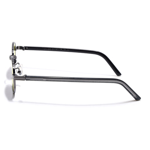 Charli  | Olive & Clear Oval Sunglasses | Gunmetal Grey Frame - MG7654