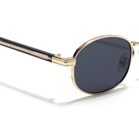 Charli  | Grey Oval Sunglasses | Golden Frame - MG7655