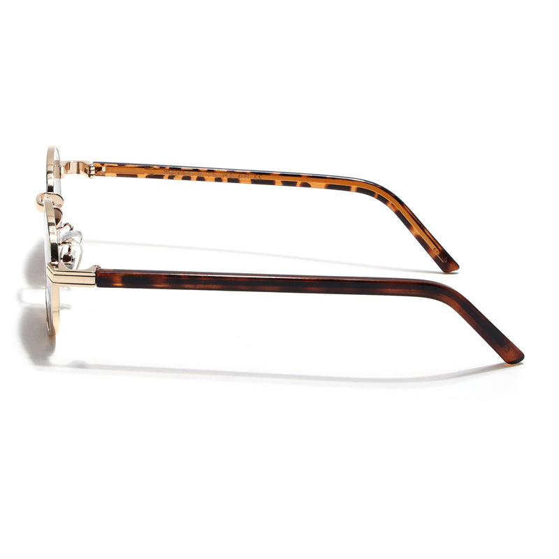 Charli  | Brown Oval Sunglasses | Golden Frame - MG7656