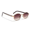 Charli  | Brown & Clear Oval Sunglasses | Golden Frame - MG7657