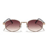 Charli  | Brown & Clear Oval Sunglasses | Golden Frame - MG7657